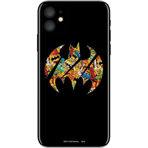 DC Comics Batman Silhouette Logo Vintage Pattern iPhone 11 Skin